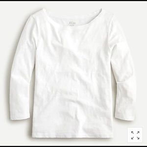 J. Crew painter boatneck 3/4 sleeve white T-shirt